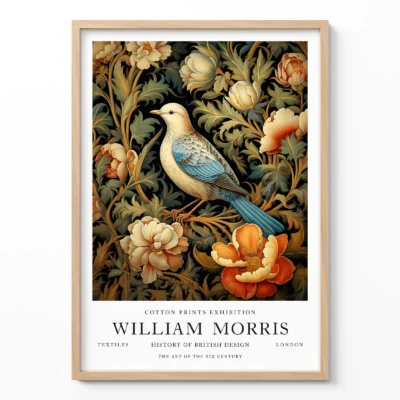 William Morris poster vintage bird print