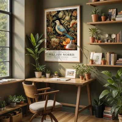 William Morris poster home office wall art