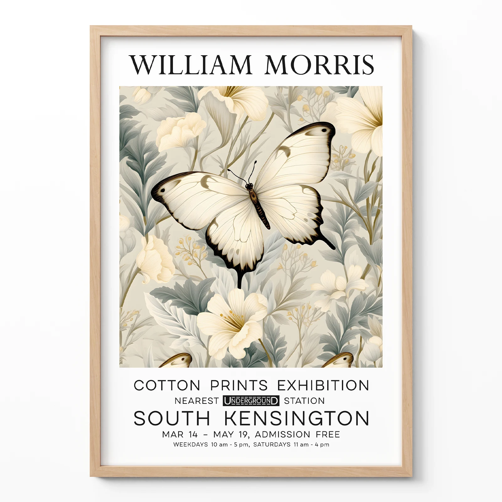 William Morris poster vintage butterfly print