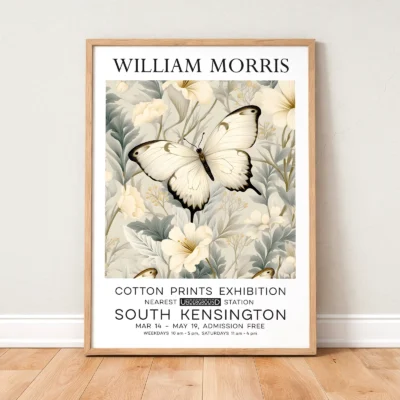 William Morris poster framed butterfly print