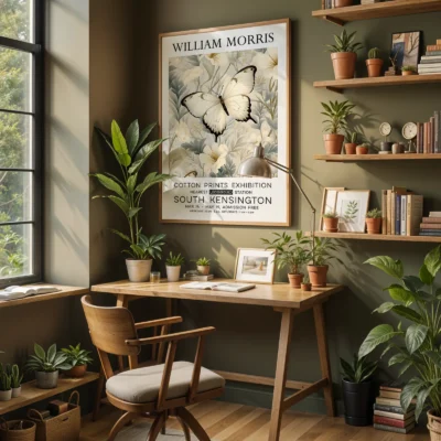 William Morris poster home office wall art