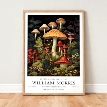 Mushroom poster framed wall art