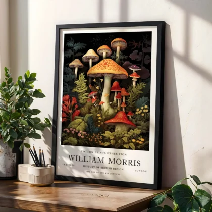 Mushroom poster living room decor