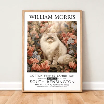 Vintage cat print framed wall art