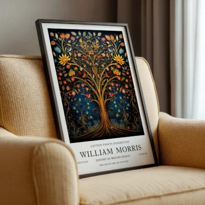 Tree of life poster framed chair display