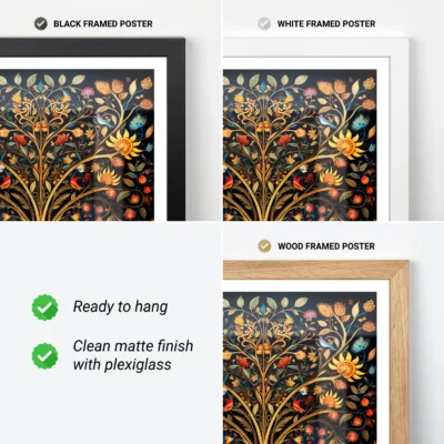 Tree of life poster frame options