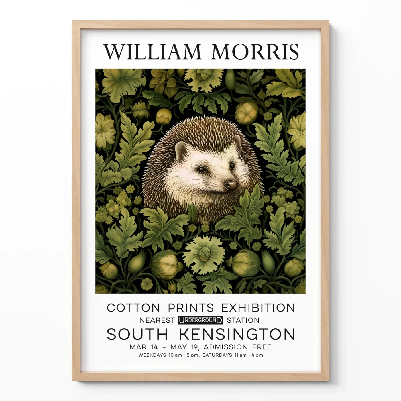 Hedgehog poster William Morris poster