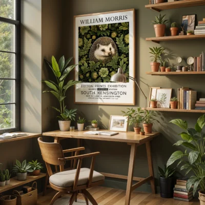 Hedgehog poster framed chair display