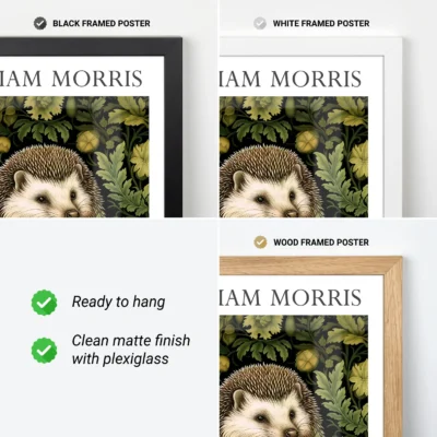 Hedgehog poster frame options