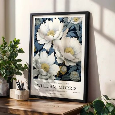 Vintage flower print living room decor