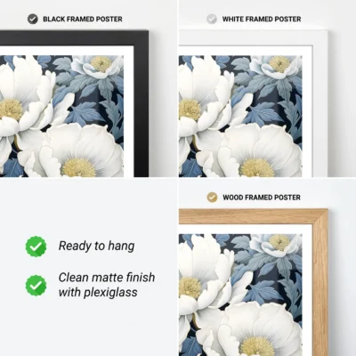 Vintage flower print frame options