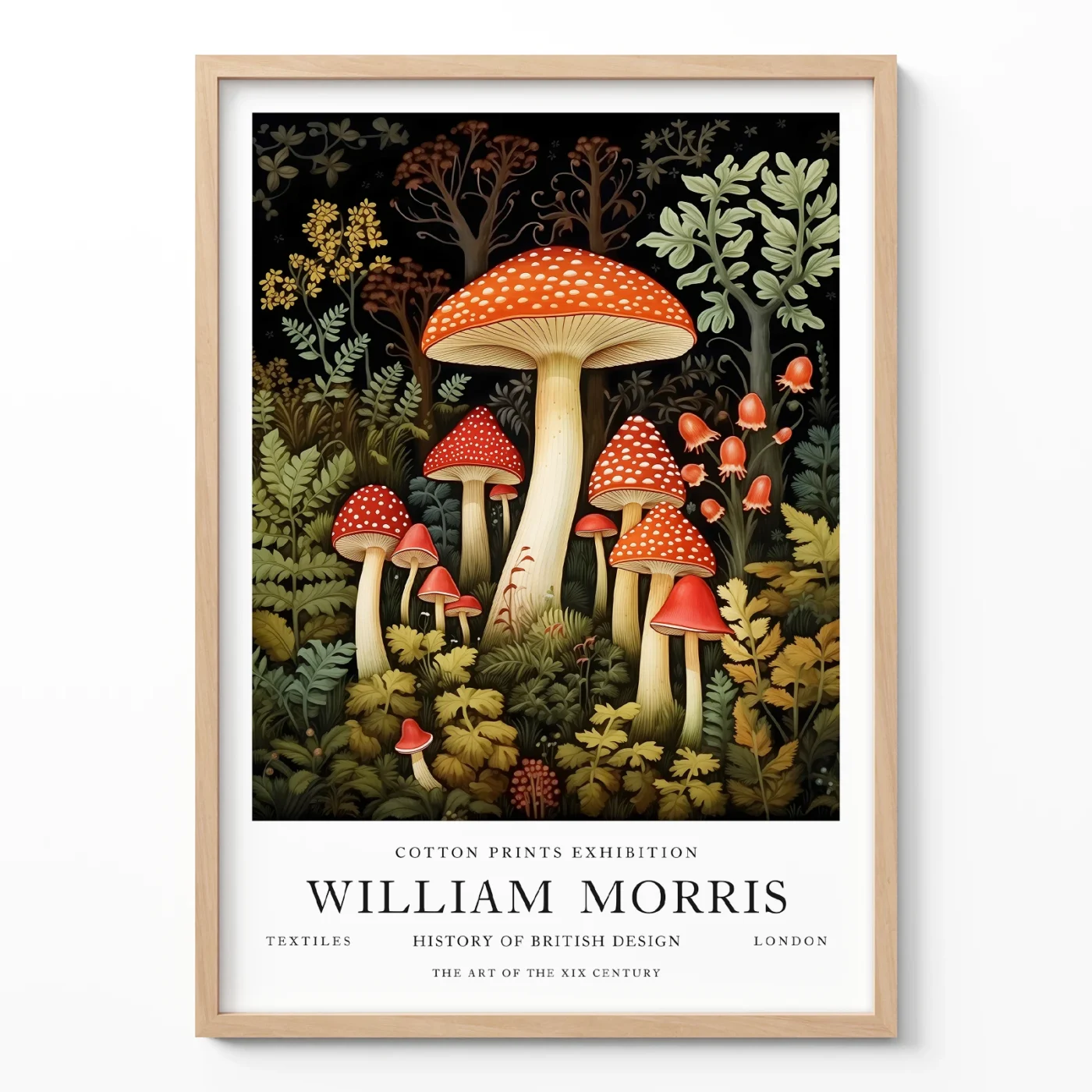 Mushroom print William Morris poster