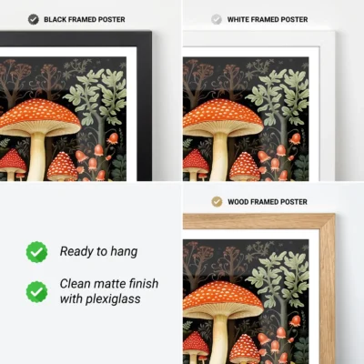 Mushroom print frame options