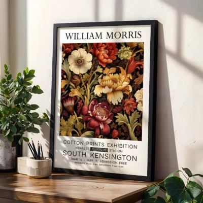 Vintage floral print living room decor