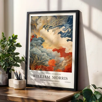 Vintage landscape print living room decor