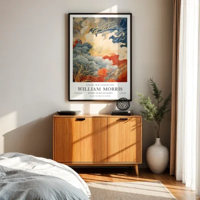 Vintage landscape print bedroom wall art