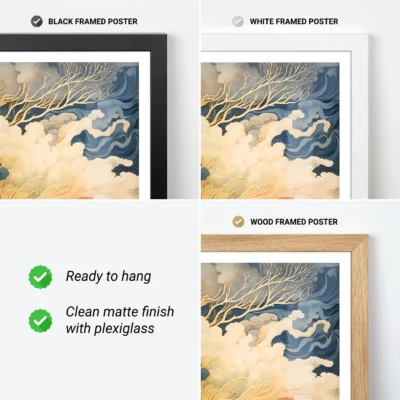 Vintage landscape print frame options
