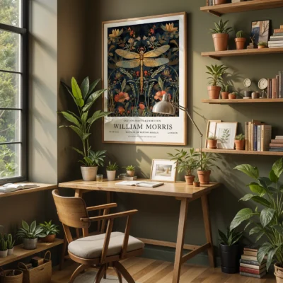 Dragonfly poster home office wall decor