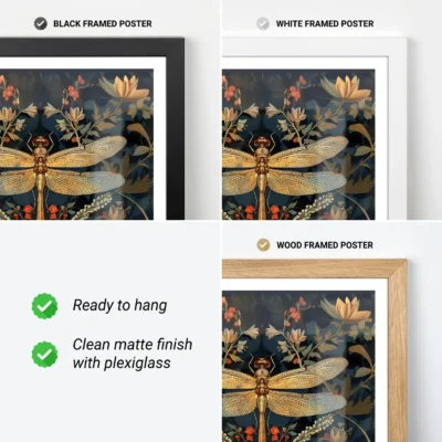 Dragonfly poster frame options