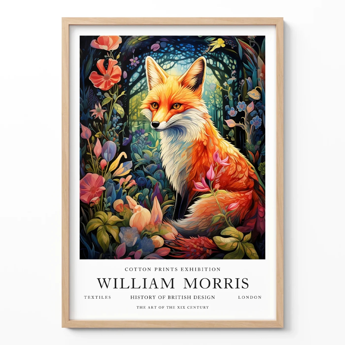 Fox poster William Morris wall art