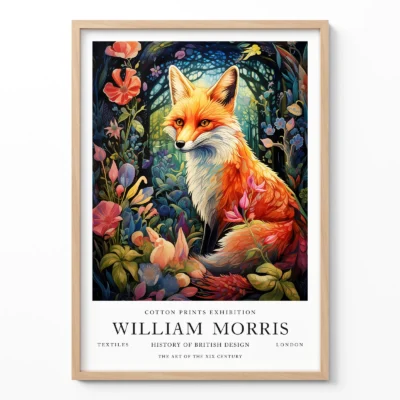 Fox poster William Morris wall art
