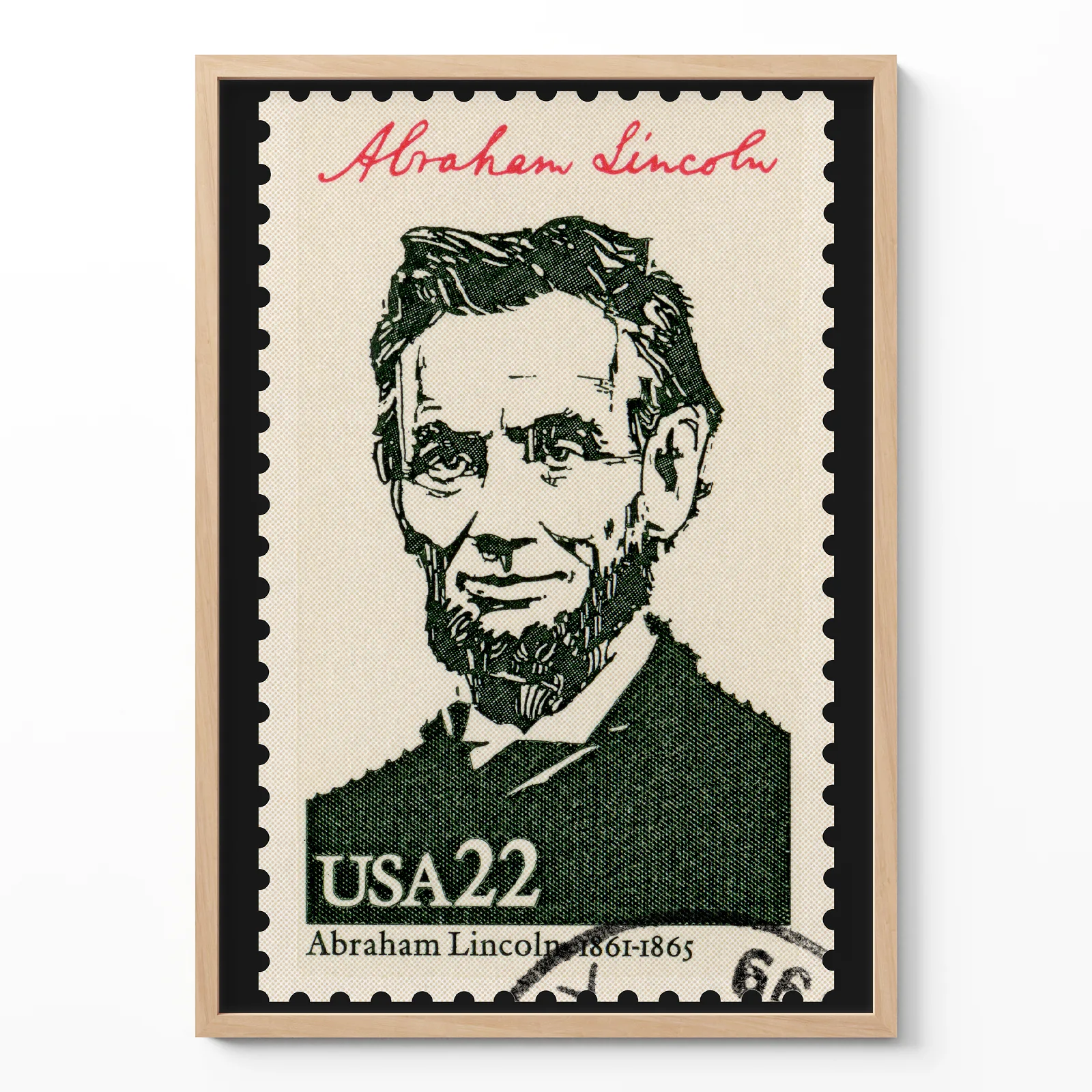Abraham Lincoln Poster – Vintage USA Stamp Print Abraham Lincoln poster vintage USA stamp portrait