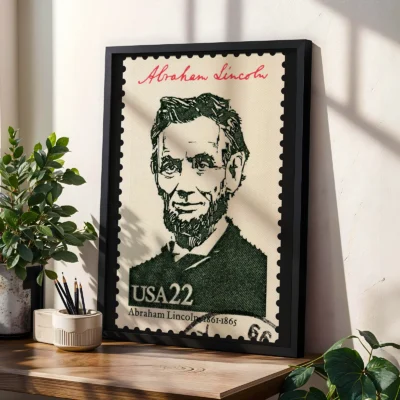Abraham Lincoln poster vintage stamp artwork
