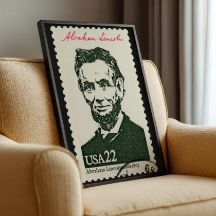 Abraham Lincoln Wall Art – Vintage USA Postal Stamp