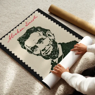 Abraham Lincoln poster vintage stamp rolled print