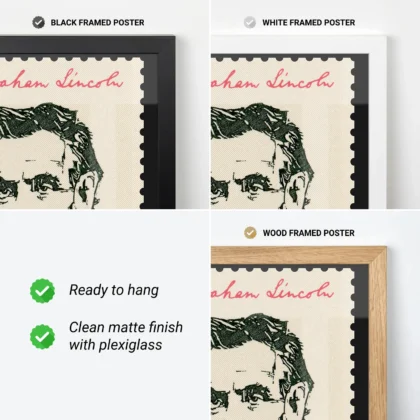 Abraham Lincoln Wall Art – Vintage USA Postal Stamp