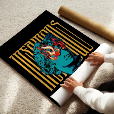 David statue poster rolled sculpture art print