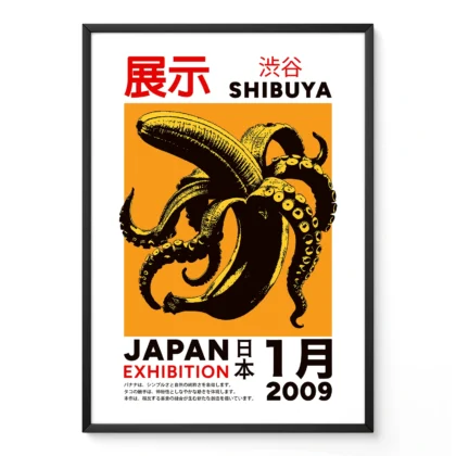 Japanese Octopus Banana Print – Orange