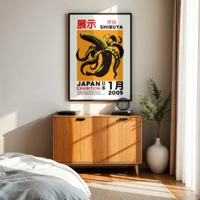 Japanese Octopus Banana Print – Orange