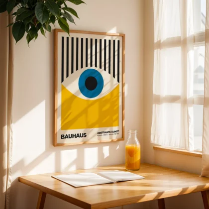 Bauhaus Wandbild – Gelbes Auge