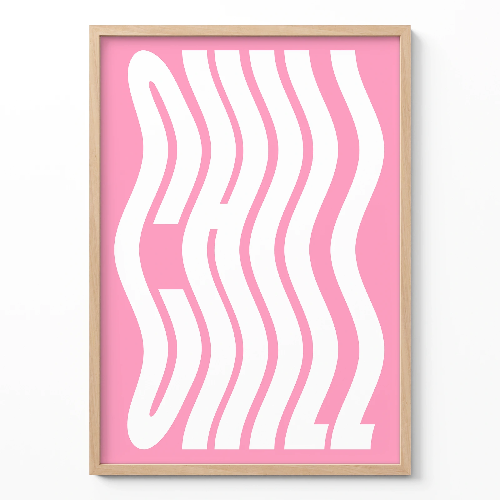 Chill Poster – Pink Retro Typography Print Chill poster pink retro typography wall art