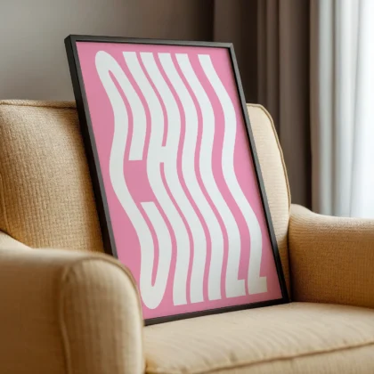 Typografie Wandbild – Chill (Rosa)