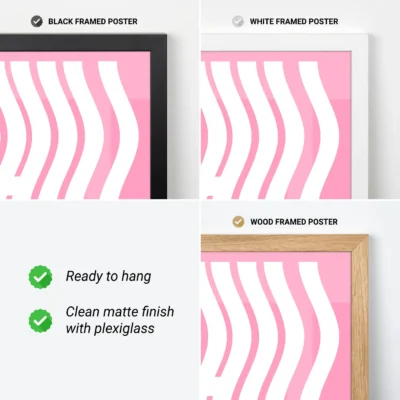 Chill poster pink typography frame options
