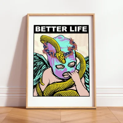 Retro artwork print framed pop art poster