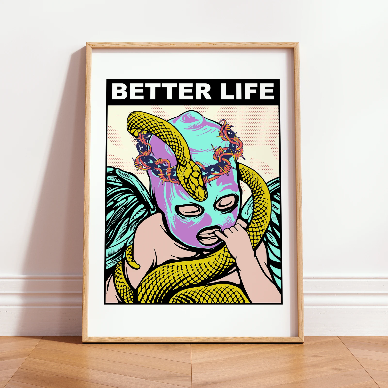 Cupid with Mask and Snake Poster