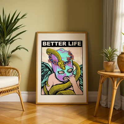 Retro artwork print colorful pop art decor