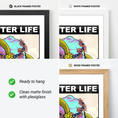 Retro artwork print frame options