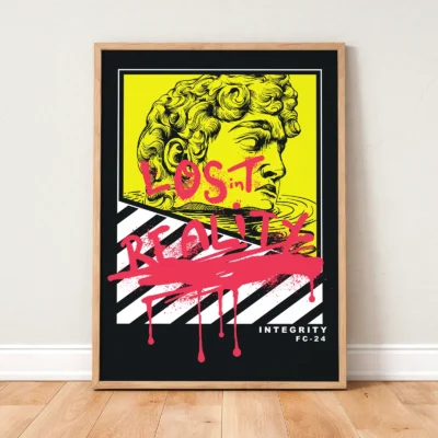 Street art poster David graffiti framed wall art