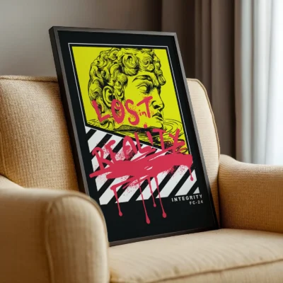 Street art poster David graffiti framed print