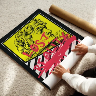Street art poster David graffiti rolled print