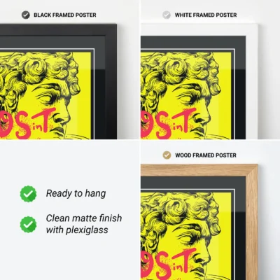Street art poster David graffiti frame options