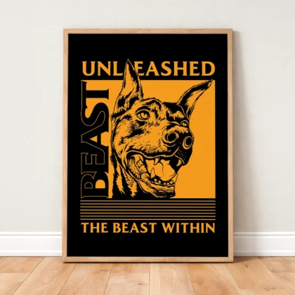 Dobermann Wandbild – Unleashed Beast