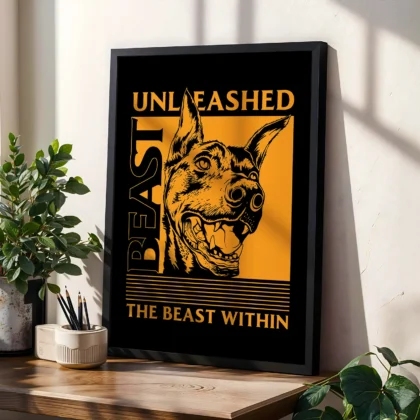 Dobermann Wandbild – Unleashed Beast