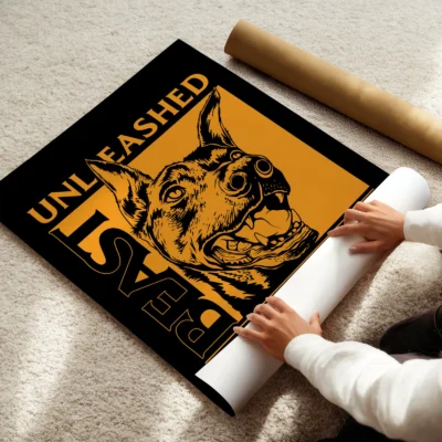 Doberman poster dog rolled print