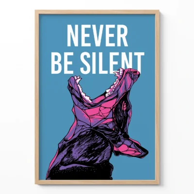 Doberman poster never be silent dog wall art