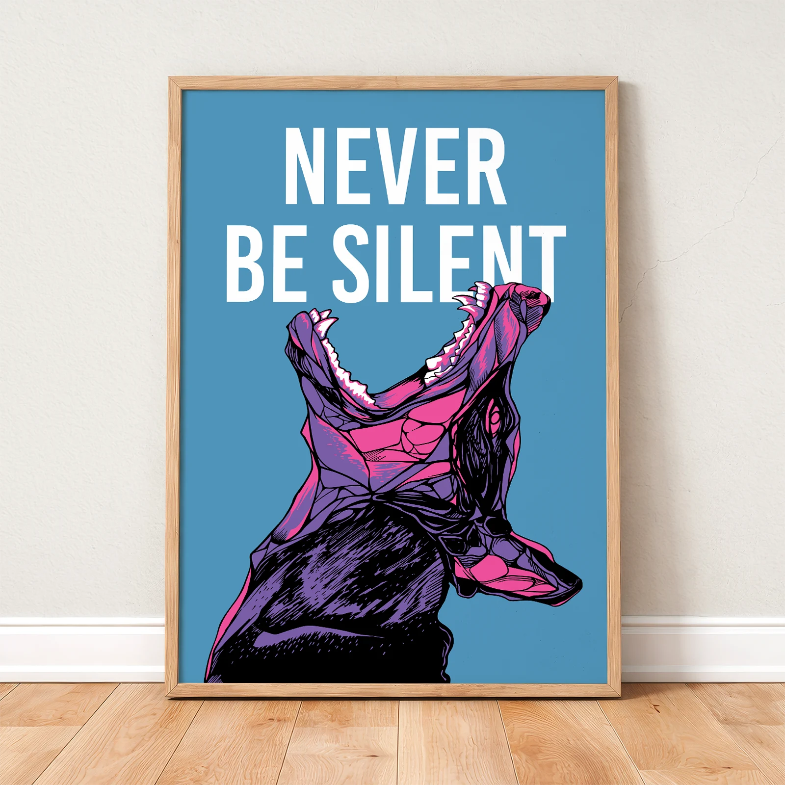 Doberman Poster – Never Be Silent Wall Art